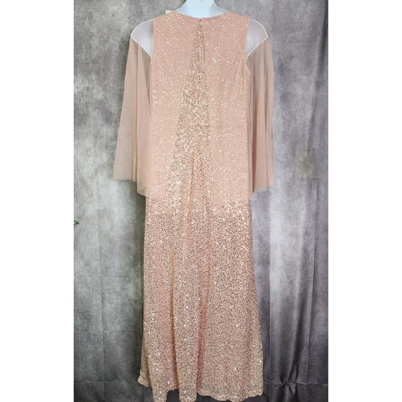 Candalite Dress Formal Maxi Blush Pink Sequins Womens Size XL Overlay NWT - Picture 5 of 12